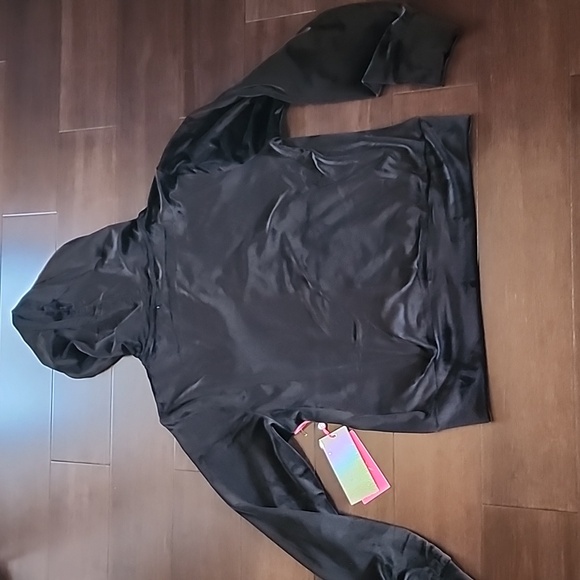 NWT Paris Hilton Black Iconic Bling Zip-Up Velour Hoodie Size Large L - Picture 8 of 9